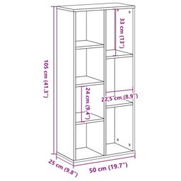 Berkfield Home Bookcase Black Oak 50x25x105 cm Engineered Wood - Size: 50 x 25 x 105 cm - thumbnail 9