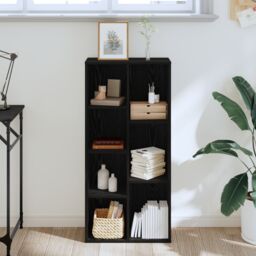 Berkfield Home Bookcase Black Oak 50x25x105 cm Engineered Wood - Size: 50 x 25 x 105 cm - thumbnail 4