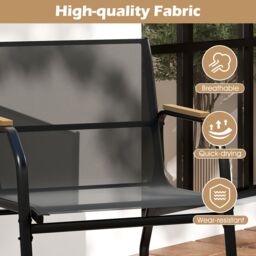 Gymax 4 PCS Patio Bistro Set Garden Conversation Set With 2-Tier Coffee Table in Black - thumbnail 5