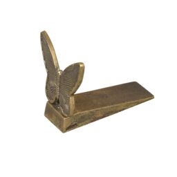 Melody Maison Antique Brass Gold Metal Butterfly Doorstop - thumbnail 1