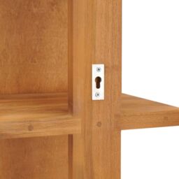 Berkfield Home Wall Mirror with Shelves 30x30x120 cm Solid Teak Wood in Brown - Size: 30 x 30 x 120 cm - thumbnail 5