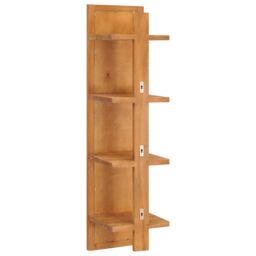 Berkfield Home Wall Mirror with Shelves 30x30x120 cm Solid Teak Wood in Brown - Size: 30 x 30 x 120 cm - thumbnail 3