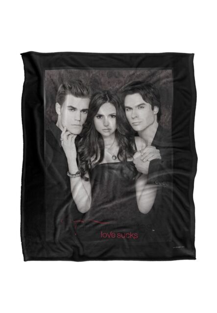 Warner Brothers Vampire Diaries That was Then Silky Touch Super Soft Throw Blanket in White - image 1