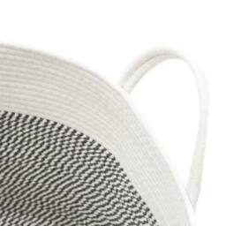 Berkfield Home Storage Basket Grey & White √ò51x33 cm Cotton - Size: 51x33 cm - thumbnail 6