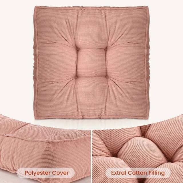 NESTLUNE Thick Cotton Seat Cushion For Garden Dining Pink - Size: 100 cm x 190 cm - image 1