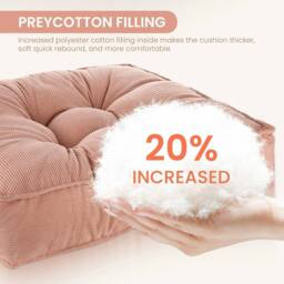 NESTLUNE Thick Cotton Seat Cushion For Garden Dining Pink - Size: 100 cm x 190 cm - thumbnail 4