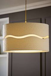 ValueLights Livie Boucle XL Easy Fit Ceiling Floor Lamp Shade 50cm in Cream - thumbnail 1