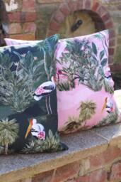 Paoletti Platalea Tropical Water & UV Resistant Outdoor Cushion in Pink - thumbnail 3
