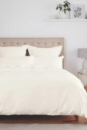 Murmur ' 500TC' Plain Dye Fitted Sheet in Ivory - Size: Single Fitted - thumbnail 3