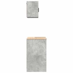 Berkfield Home Garage Cabinets 2 pcs Concrete Grey Engineered Wood - thumbnail 7