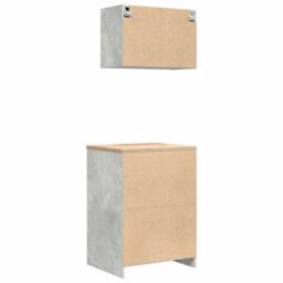 Berkfield Home Garage Cabinets 2 pcs Concrete Grey Engineered Wood - thumbnail 8
