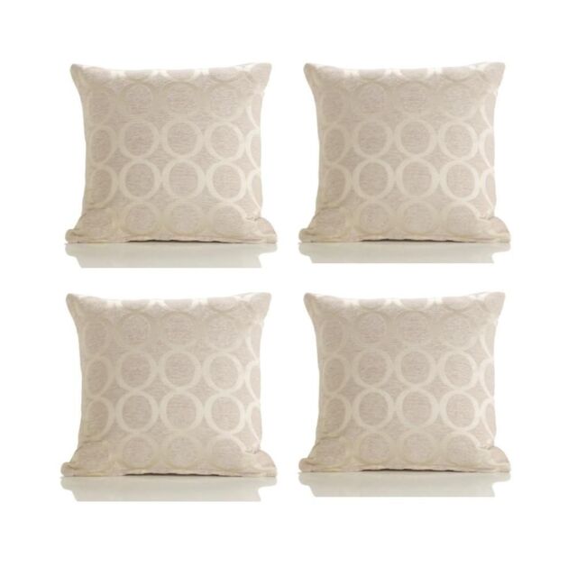 Luxury Living Luxury Chenille Cushion set of 4 in Cream - Size: 45 cm x 45 cm - image 1