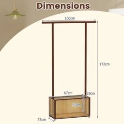 Kelvenix Bamboo Clothes Rack Coat Hanger Stand in Brown - thumbnail 2