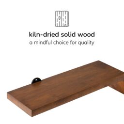 MH London Wall Shelf Shelves & Bookcases Set of 2 Solid Wood Floating Shelf Bookshelves - Large Penny in Walnut - thumbnail 7