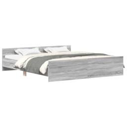 Berkfield Home Bed Frame with Headboard & Footboard Grey Sonoma 200x200 cm