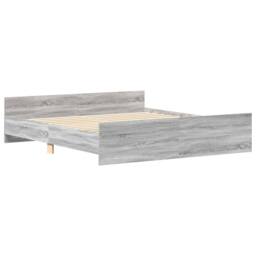 Berkfield Home Bed Frame with Headboard & Footboard Grey Sonoma 200x200 cm - thumbnail 4