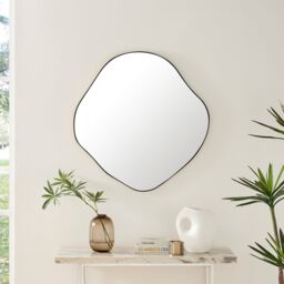 FurnitureboxUK Vita Irregular Pebble Wall Mirror with Black Or Gold Frame - thumbnail 1
