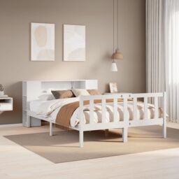 Berkfield Home Bookcase Bed without Mattress White 160x200 cm Solid Wood Pine - thumbnail 1