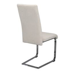 Nordara 2 x Beige Velvet Dining Chairs Chrome legs Plush high back - thumbnail 4