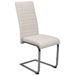 Nordara 2 x Beige Velvet Dining Chairs Chrome legs Plush high back - thumbnail 5