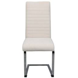 Nordara 2 x Beige Velvet Dining Chairs Chrome legs Plush high back - thumbnail 3