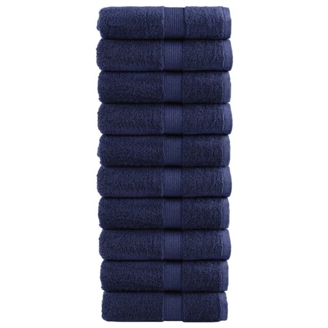 Berkfield Home Premium Guest Towels SOLUND 10pcs Navy Blue 30x50cm 600gsm