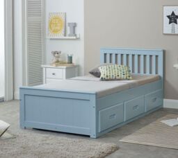 Rest Relax Maxine Wooden Storage Cabin Bed in Blue - Size: Single - thumbnail 2