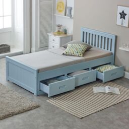 Rest Relax Maxine Wooden Storage Cabin Bed in Blue - Size: Single - thumbnail 3