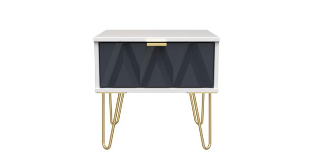 Ready Assembled 2 U Dallas 1 Drawer Bedside (Ready Assembled) in Dark Blue - image 1