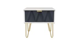 Ready Assembled 2 U Dallas 1 Drawer Bedside (Ready Assembled) in Dark Blue - thumbnail 1