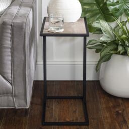 EONLION End Table Sofa C-Shaped Coffee Snack Table Laptop Stand Over Bed Metal Frame New in Black - thumbnail 3