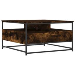 Berkfield Home Coffee Table Smoked Oak 80x80x45 cm Engineered Wood in Brown - Size: 80 x 80 x 45 cm - thumbnail 8