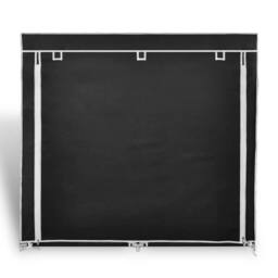 Berkfield Home Unviewable Fabric Shoe Cabinet with Cover 115 x 28 x 110 cm Black - thumbnail 1