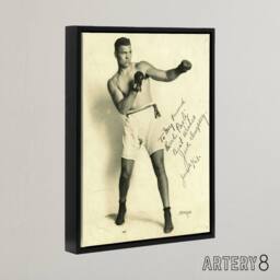 "Artery8 Boxer Mauler Jack Dempsey Framed Canvas Wall Art Print in Beige - Size: W12"" x H16""" - thumbnail 2