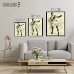 "Artery8 Boxer Mauler Jack Dempsey Framed Canvas Wall Art Print in Beige - Size: W12"" x H16""" - thumbnail 4