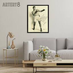 "Artery8 Boxer Mauler Jack Dempsey Framed Canvas Wall Art Print in Beige - Size: W12"" x H16""" - thumbnail 3