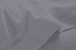 Homes-Linen Plain Thermal Flannelette Flat Sheet 100% Brushed Cotton Bedding in Grey - Size: King - thumbnail 2