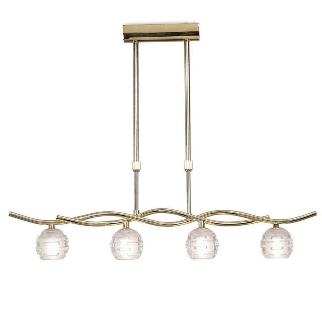 Netlighting Dali Telescopic Linear Pendant Line 4 Light G9 Polished Brass in Gold - image 1