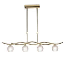 Netlighting Dali Telescopic Linear Pendant Line 4 Light G9 Polished Brass in Gold - thumbnail 1
