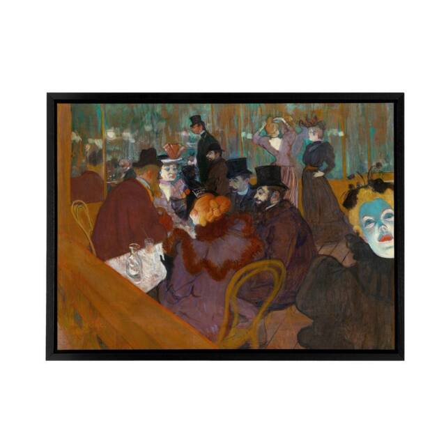 "Artery8 Toulouse Lautrec At The Moulin Rouge Framed Canvas Wall Art Print - Size: W12"" x H16""" - image 1