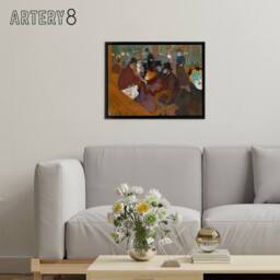 "Artery8 Toulouse Lautrec At The Moulin Rouge Framed Canvas Wall Art Print - Size: W12"" x H16""" - thumbnail 3