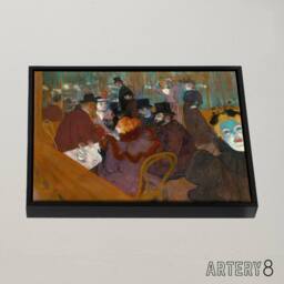 "Artery8 Toulouse Lautrec At The Moulin Rouge Framed Canvas Wall Art Print - Size: W12"" x H16""" - thumbnail 2