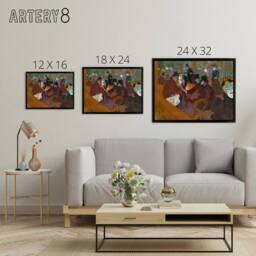 "Artery8 Toulouse Lautrec At The Moulin Rouge Framed Canvas Wall Art Print - Size: W12"" x H16""" - thumbnail 4