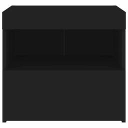 Berkfield Home Bedside Cabinet with LED Lights Black 50x40x45 cm - Size: 50 x 40 x 45 cm - thumbnail 7