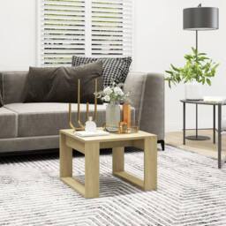 Berkfield Home Side Table Sonoma Oak 50x50x35 cm Engineered Wood in Light Tan - Size: 50 x 50 x 35 cm