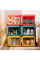 Living and Home Foldable Kids Toy Storage Box Trolley With Lid and Wheels in Yellow - thumbnail 4