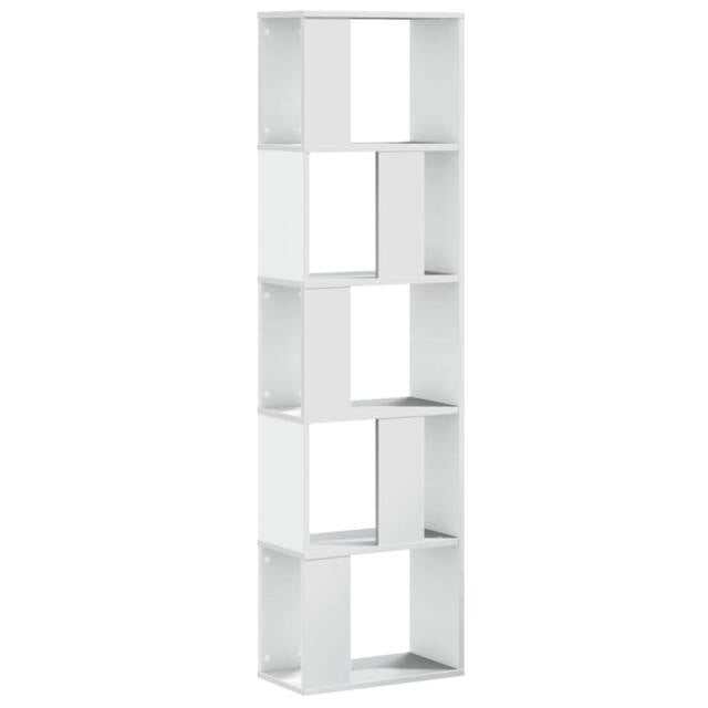 Berkfield Home Bookcase 5-Tier White 45x23.5x162.5 cm Engineered Wood - image 1