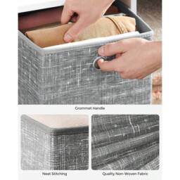 Havendro 6x Foldable Fabric Storage Boxes Square Drawer Canvas Cubes in Grey - thumbnail 5