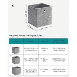 Havendro 6x Foldable Fabric Storage Boxes Square Drawer Canvas Cubes in Grey - thumbnail 2