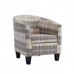 Home Detail Canberra Tub Chair Accent Chair With Wooden Legs in Beige - thumbnail 2